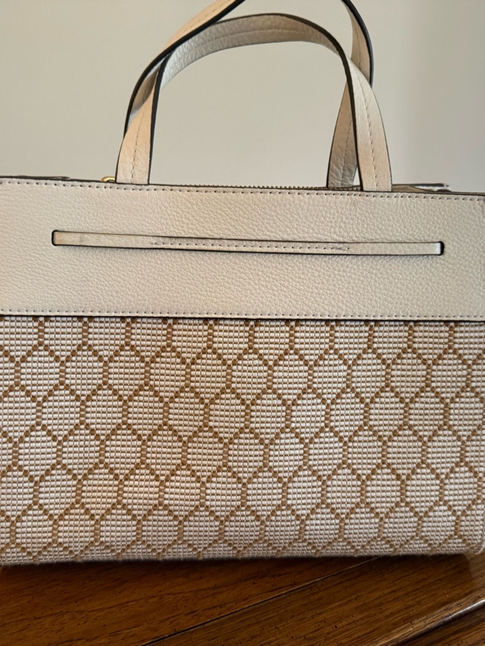 kate spade Ivory and Tan Floral Appliqué Tote - Picture 3 of 6